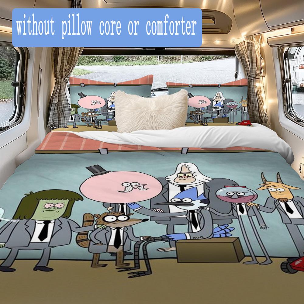 Regular Show charming Pattern Bedding,Quilt Set Quilt Cover Pillowcase Home Birthday Gift (1*duvet cover+2*pillowcase,without core)XSJT0917249