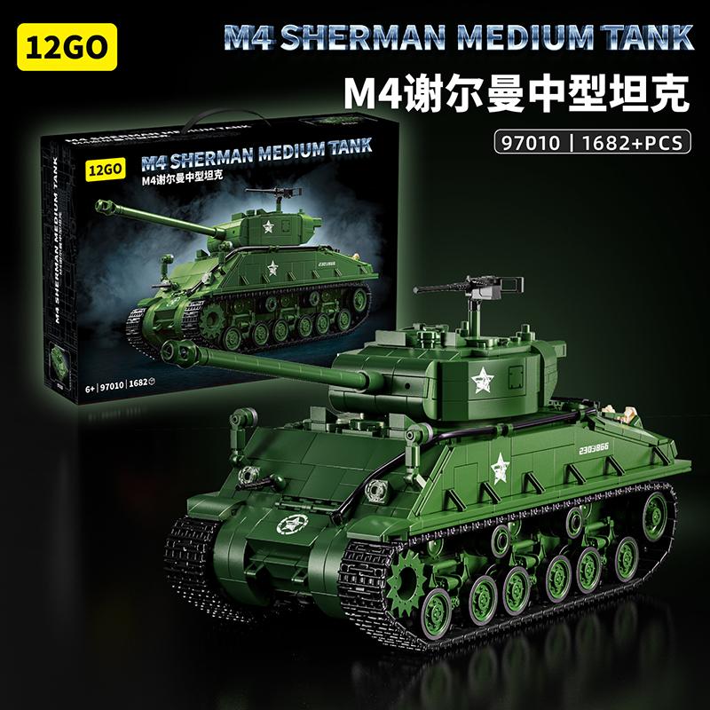 M4 Sherman Medium Tank Military Building Blocks MOC Brick Model Educational DIY Bricks Toys for Adult Christmas Gifts