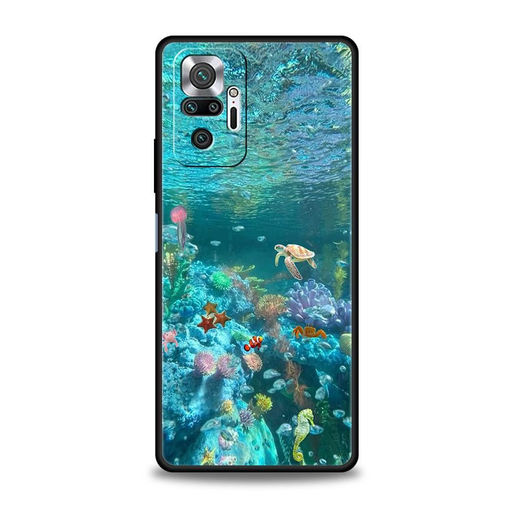 Мультяшный милый чехол для телефона с рыбками для Xiaomi Redmi Note 14 5G 13 12 10 11 Pro Plus 4G 14C 13C 12C 10C 9C Мягкий чехол из ТПУ