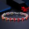 WWJ Unique Rainbow Mystic Cubic Zirconia Chain Link Bracelets