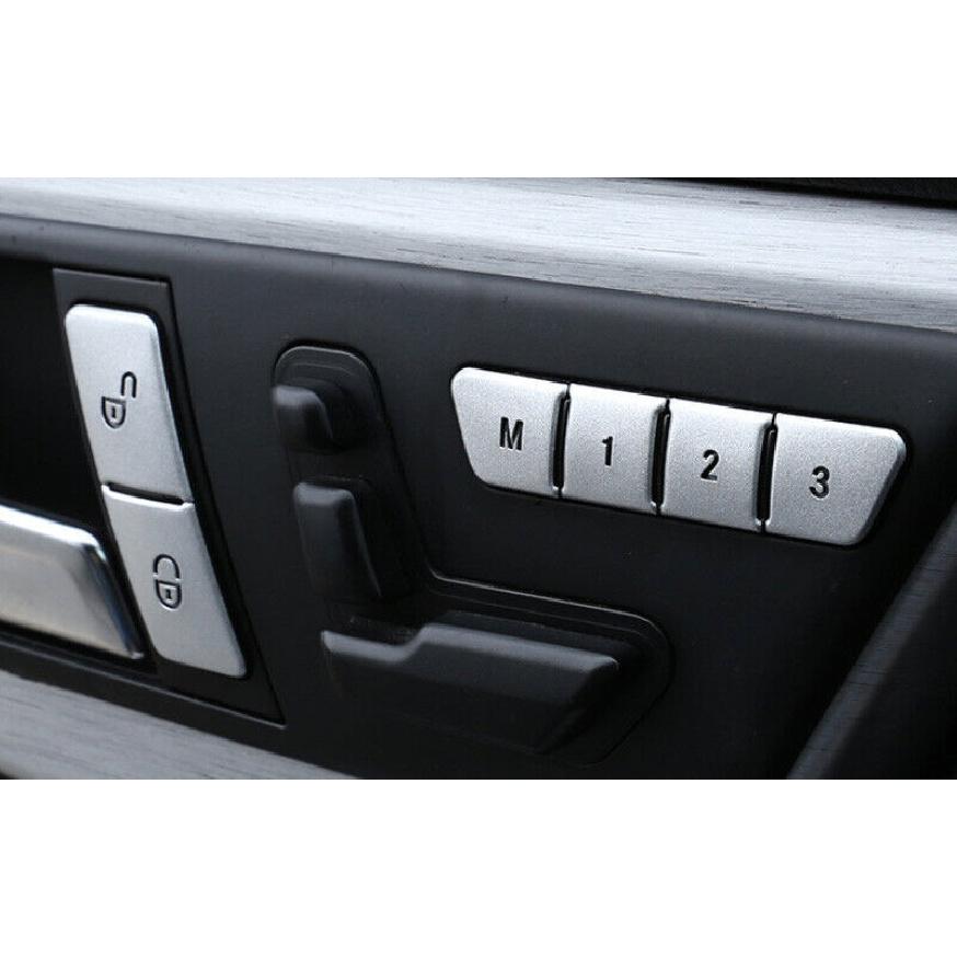 Seat Memory Button Switch Sticker For Mercedes-Benz GLK 2009-15 Silver Aluminum