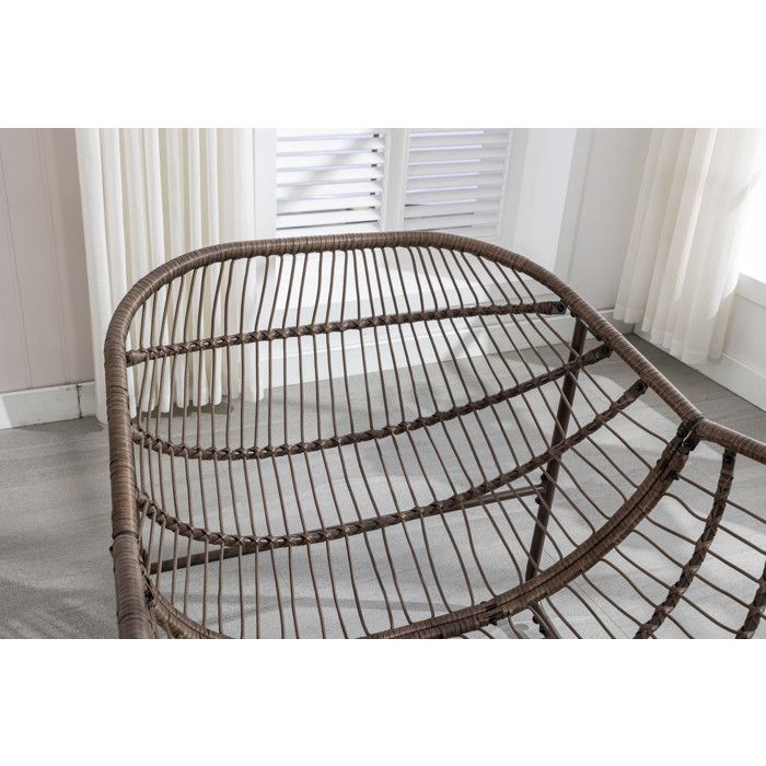 Fauteuil À Bascule D'extérieur Avec Coussin D'assise Épais, Adapté Aux Balcons, Porches, Jardins Et Arrière-cours. Modèle Gris.