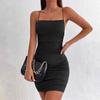 Женское Сексуальное Облегающее Однотонное Платье Без Рукавов С Открытой Спиной