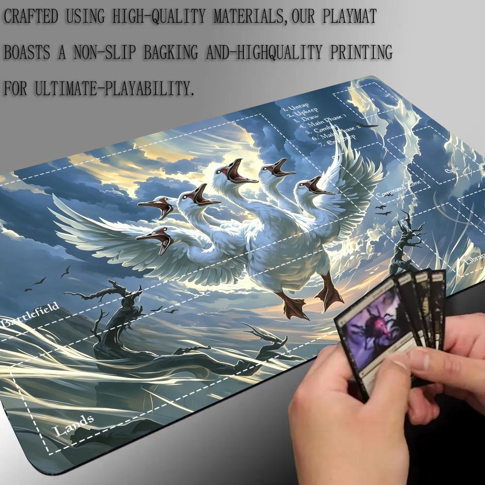 Split-head Goose TCG Playmat 24"X14" Magic Play Mat Gamer Accessory Laptop Mousepad MTG Tabletop Accessories Trading Card Games