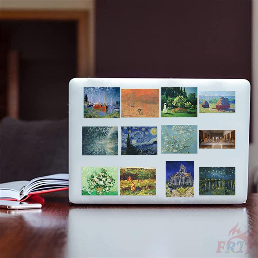 100Pcs/Set Famous Oil Painting Stickers DIY Fashion Decals Stickers