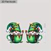2D Flat Acrylic Green Dwarf Cup Drop Earrings, Suitable As A Holiday Gift for Women or Christmas Party Decoration Jewelry.