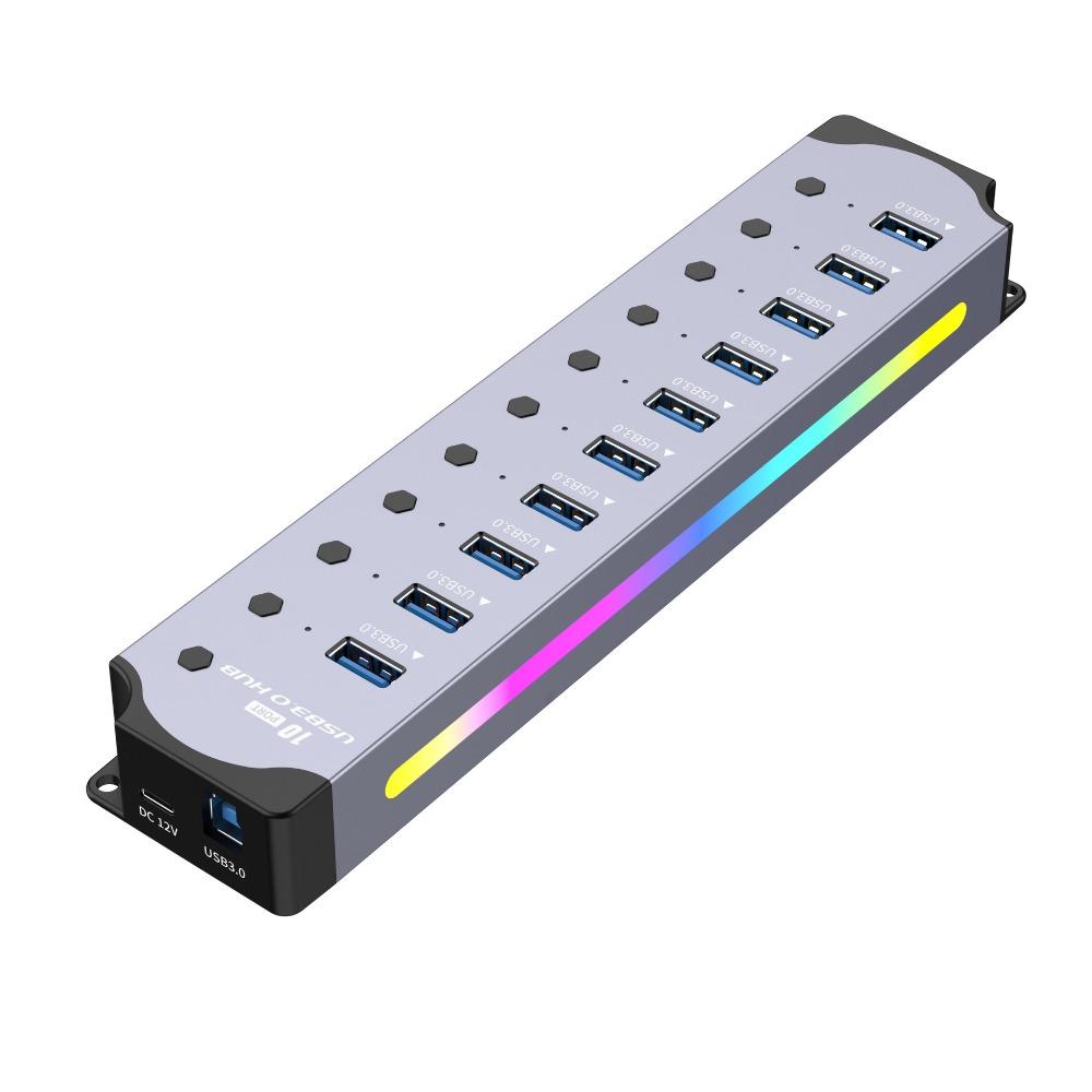 Крутой USB 3.0 концентратор 7 портов алюминиевый сплав разветвитель ПК расширитель высокоскоростная передача данных