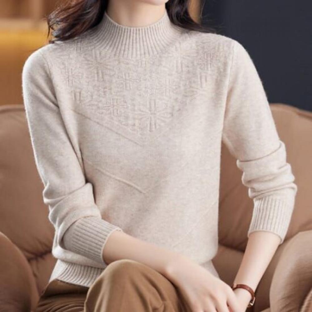 Navava Unisex Vintage Daily Solid Turtleneck Long Sleeve Knit Sweater Nk3544