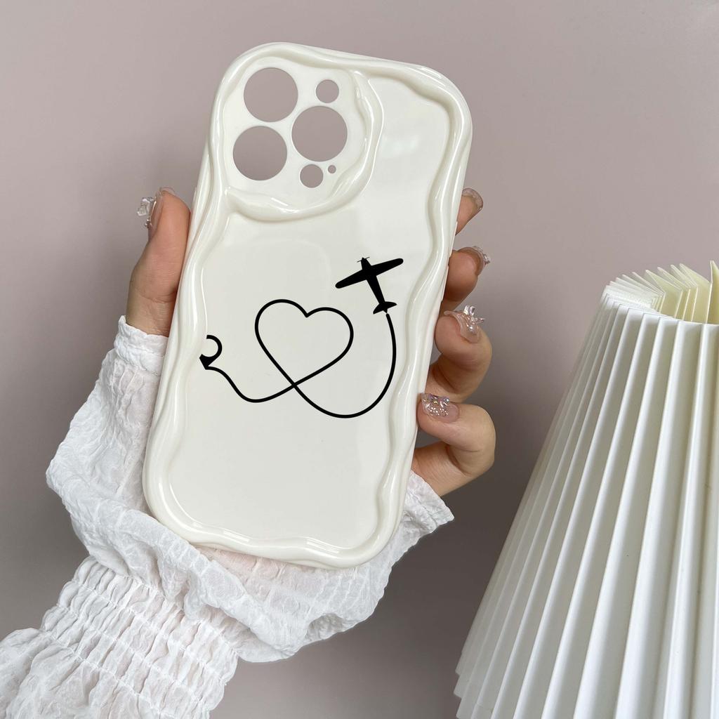 Мягкие волнистые чехлы для телефонов N68 с изображением траектории полета самолета для iPhone 14 Pro Max 13 mini 15 Plus XR 7 8 6 XS Max 12 11, защитный чехол-бампер