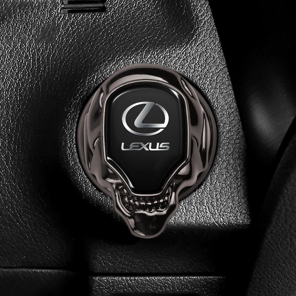 AJA1 Car Engine Start Cover Skull Logo Switch Button Protection Cover For Lexus CT200h NX300h RX300 RX330 EX300h F Sport IS RX450h