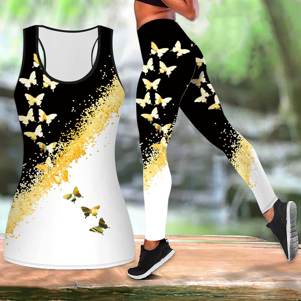 Костюм для йоги с принтом «сорока» для женщин, модные леггинсы для тренировок, фитнес-спорт, повседневный комплект для йоги, спортивный костюм