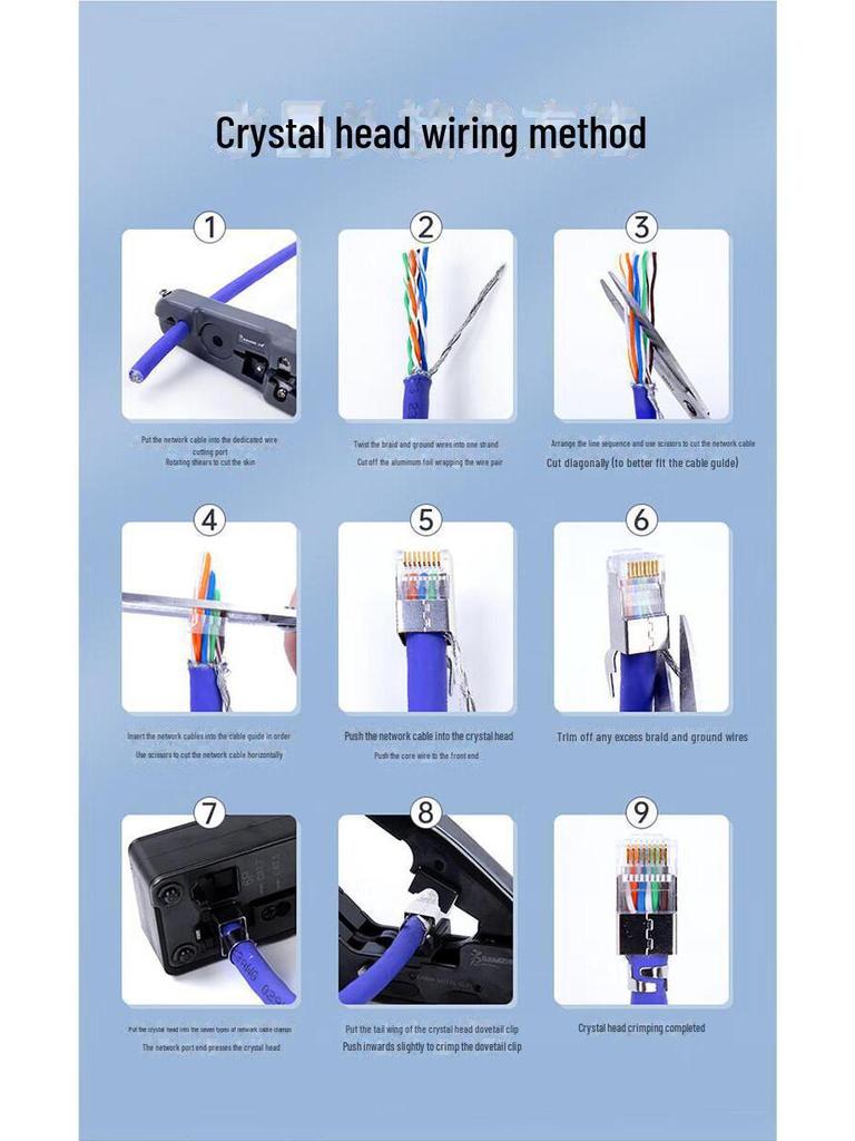 Shanze CAT7, CAT8 RJ45 Copper Shell Shielded Connector, 10G Two-Piece Crystal Head