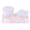 6Pcs/Set Dollhouse Miniature Teapot Coffee Tea Cups Tray Model Kitchen Toys