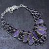 Purpurite, Amethyst Handmade 925 Sterling Silver Jewelry Necklace 18" C1W87