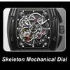 Dulunwe Trend Skeleton Gear мужские часы силиконовый ремешок автоматические механические часы 3ATM водонепроницаемые светящиеся роскошные спортивные наручные часы