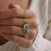 Fashion Necklace Pendant Creative Style Style Modern Stainless Steel Trend Diamond Plated Blue Literature And Art