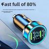Digital Display 66W Multi-Function Car Charger with PD+QC3.0 Fast Charging