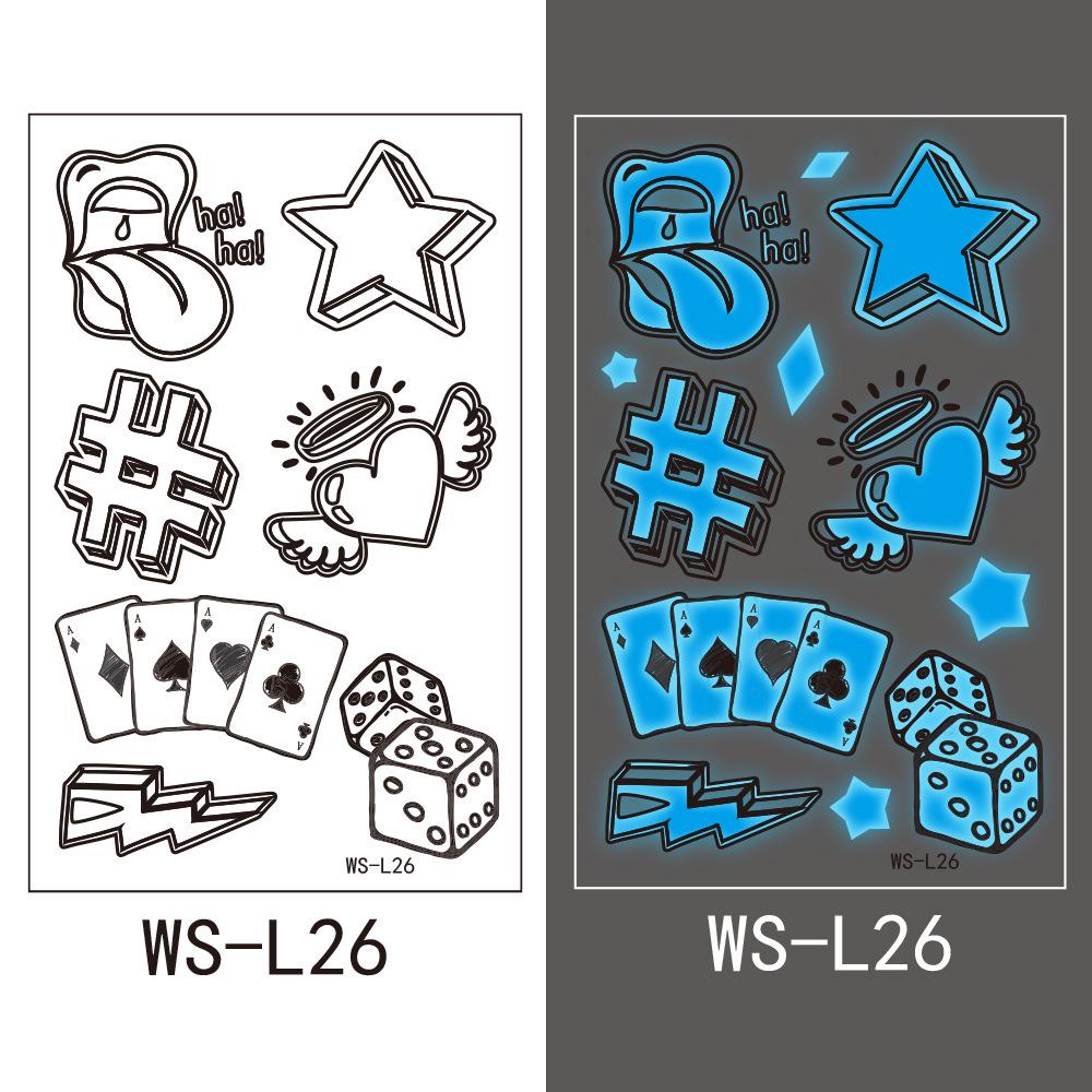 Синие светящиеся тату-наклейки для вечеринок в ночных клубах и на музыкальных фестивалях