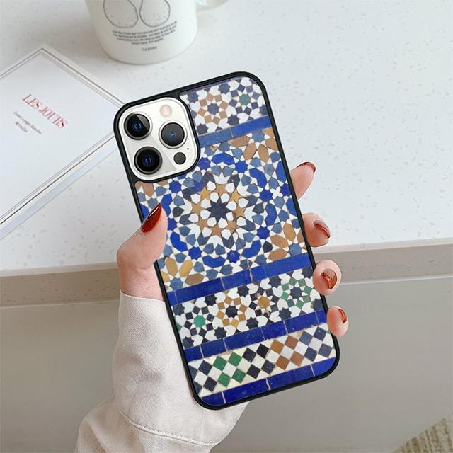 Чехол для телефона с узором марокканской плитки Для iPhone 17 Air 14 15 16 13 12 Чехол Для Apple Pro Max Plus Coque