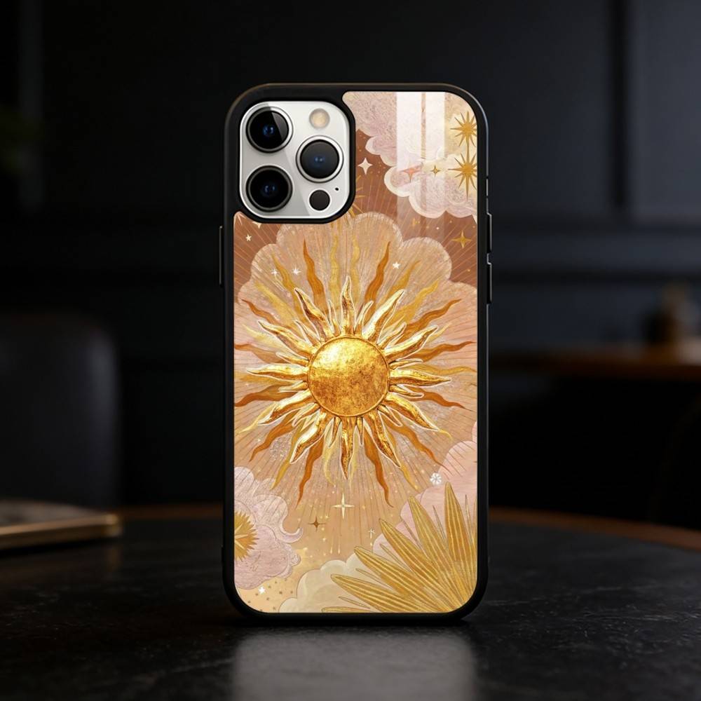 Ретро Чехол для Телефона с Таро Солнце Луна Звезды для iPhone 17 16 15 14 13 12 Pro Max Plus для Зеркального Беспроводного Магнитного Чехла