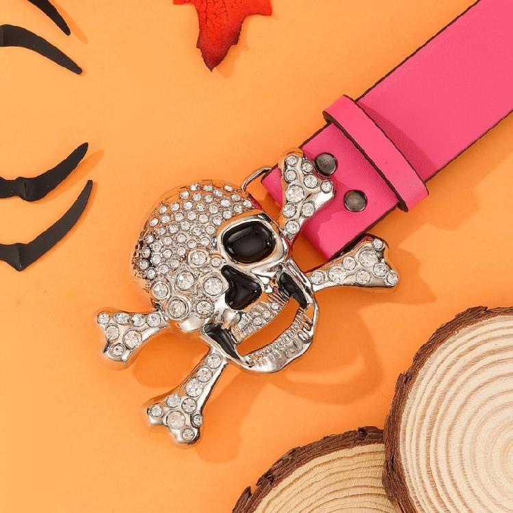 Панк-ремень со стразами и черепами для взрослых и подростков, поясной ремень, универсальный ремень с заклепками, аксессуары для Хэллоуина, пояс для костюма