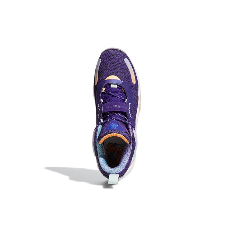 Adidas ДОН. Выпуск 3 GCA Playground Hoops Мужские кроссовки Фиолетовый Team-College-Purple Acid-Orange GV7264