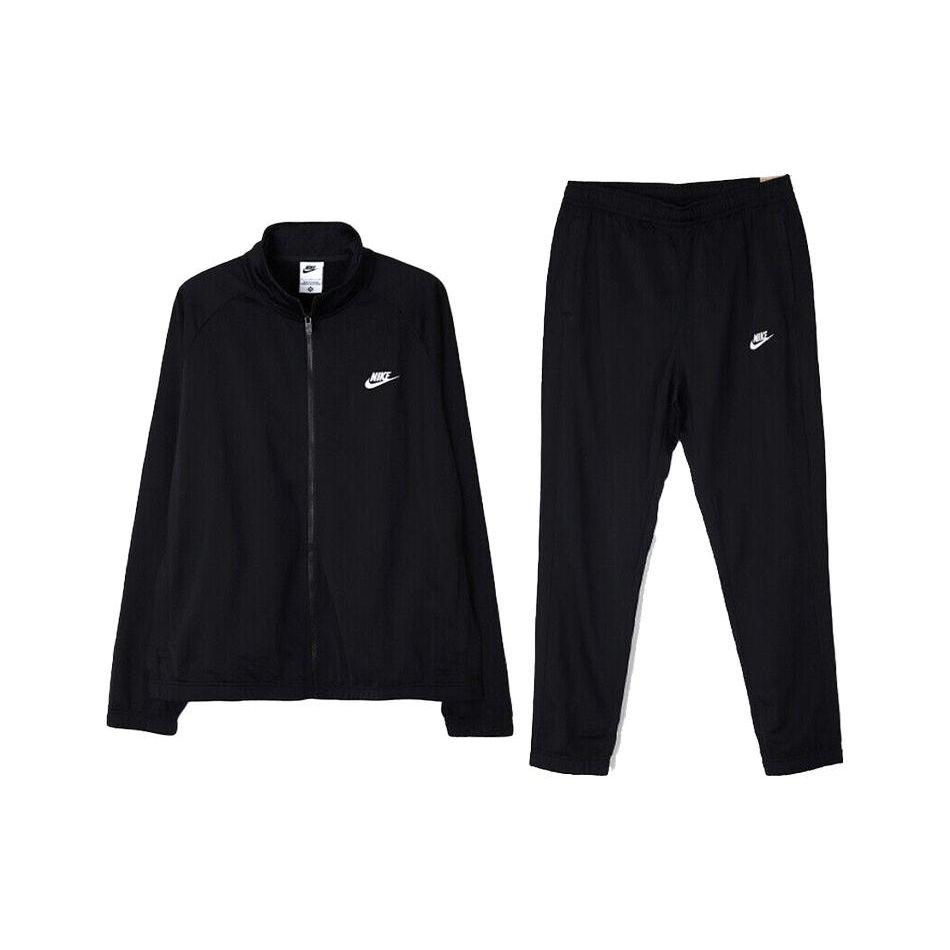 Nike Спортивный костюм из полиэстера с застежкой-молнией, воротником-стойкой и джоггерами на шнурке, мужской спортивный костюм черного цвета FB7351-010