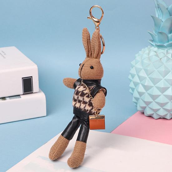 Кукольный брелок Дизайн животного Приятный на ощупь Мягкая текстура Нелегко деформировать Полное наполнение Декорировать Изысканный Брелок Аксессуар для сумки