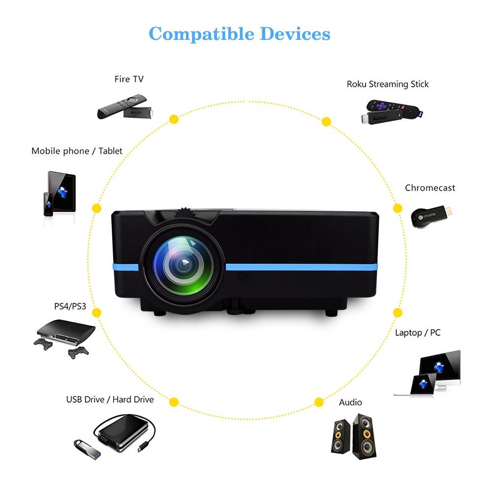 VS 313 4K Mini Projector Zoom Led Full HD Projector 2000 Lumes Colorful Home Theater Projectors