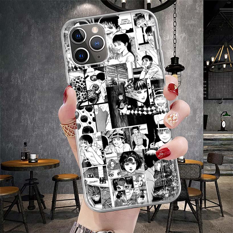 Japanese Horror Manga Style Phone Case For Apple iPhone 17 Air 16 15 Plus 14 + 13 Mini 12 11 Pro Max 7 8 SE 16Max Soft Shell Cov