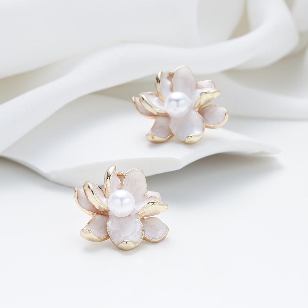 Серьги-гвоздики в виде цветка индивидуальный дизайн тычиночный дизайн инкрустированные жемчужные серьги легкие роскошные серьги