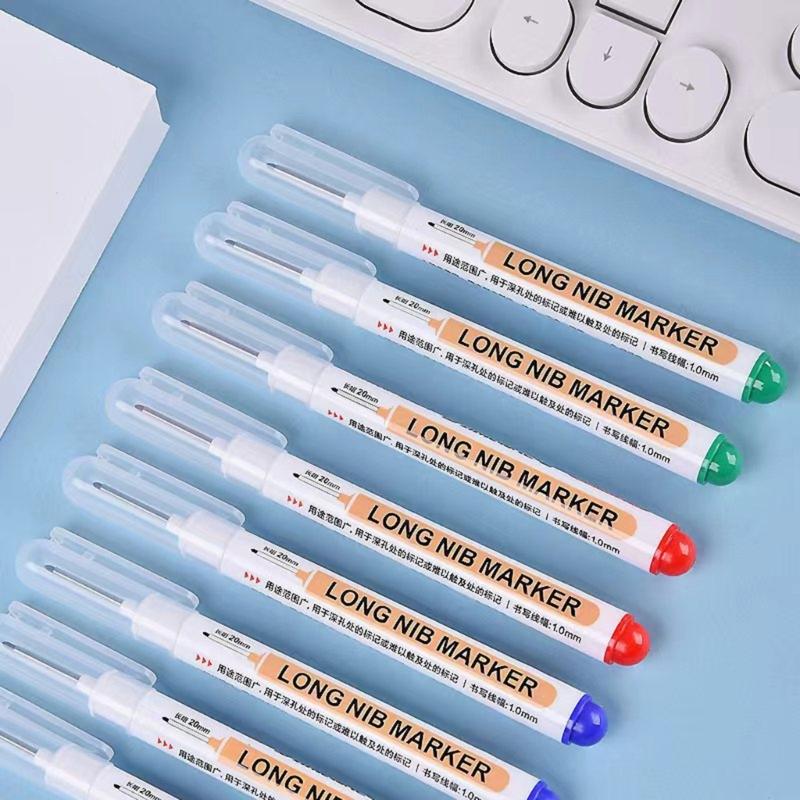 5pcs Long Nib Marker Pens Waterproof, Fast Drying Deep Reach Marker Perfect for Deep Holes in Metal and Wood Crafts