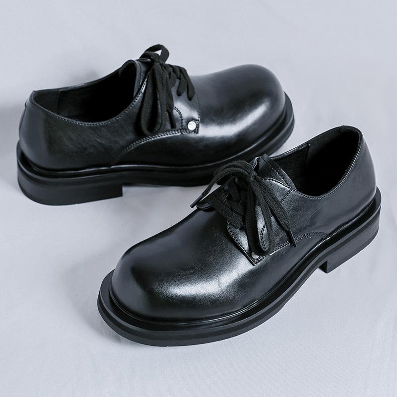 Модные брендовые повседневные кожаные туфли мужские на высокой подошве на платформе японские Харадзюку корейские уличные модные деловые свадебные кожаные туфли