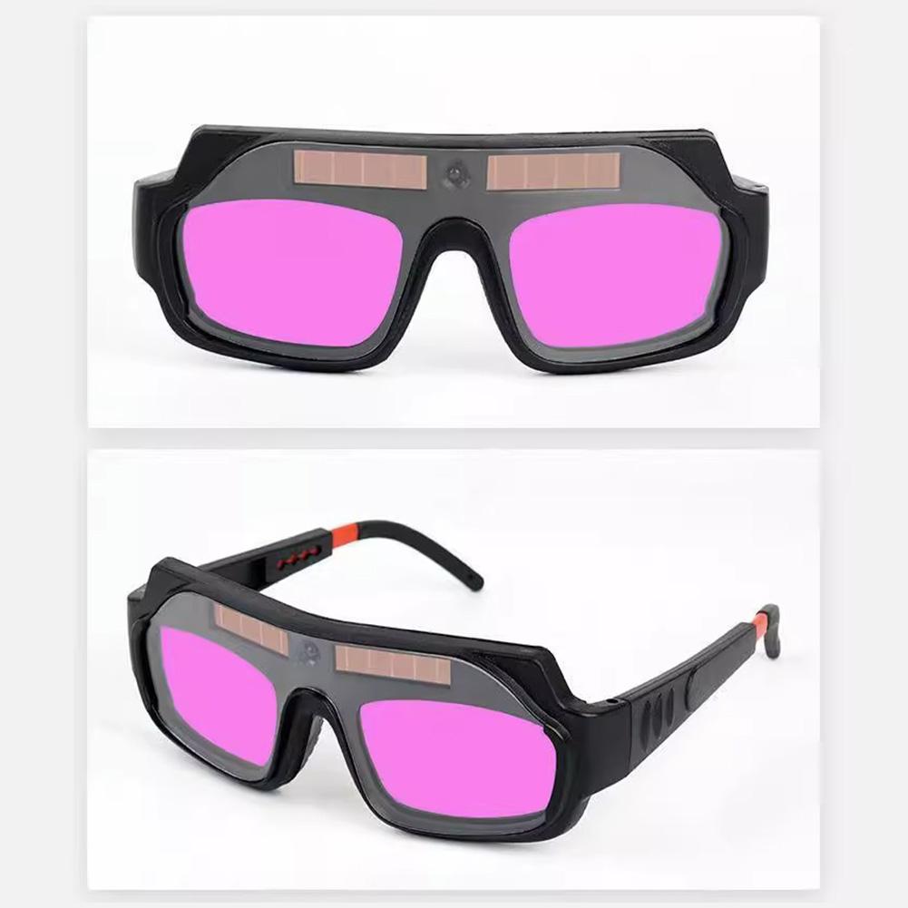 1Pair Protective Glasses Solar Automatic Dimming Welding Mask Auto Welding Goggles with View True Color for Wide