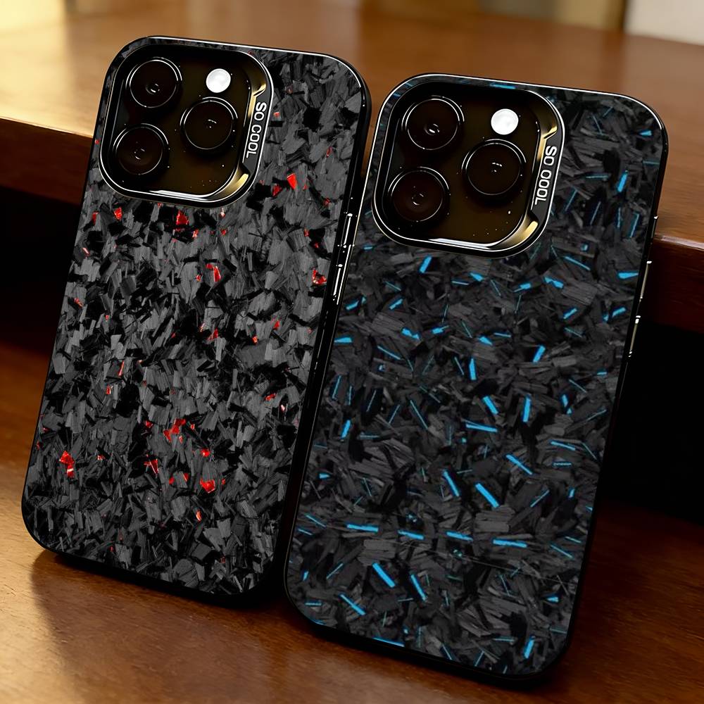 Чехол для телефона Fundas-t из кованого карбона для iPhone 17,16,15,14,13,12,11 Plus,Pro Max,XS, Цветной серебристо-черный чехол