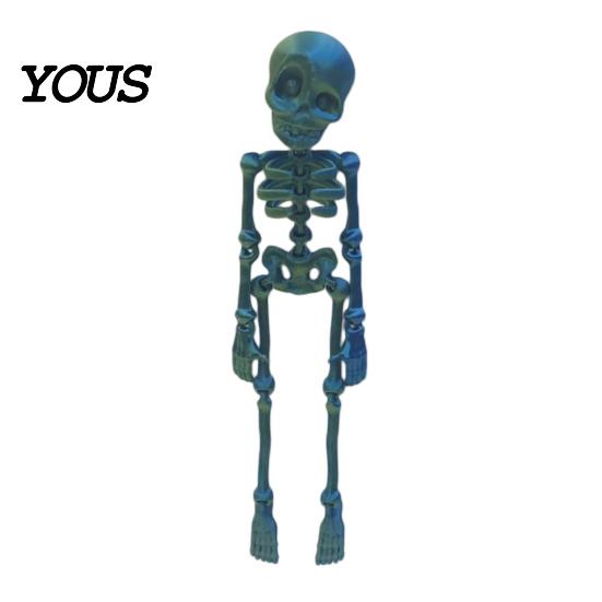 Poseable Skeleton Magnet 3D Printed Refrigerator Magnet, Figurine with Movable Joints, Halloween Gothic Fridge Decoration Spooky