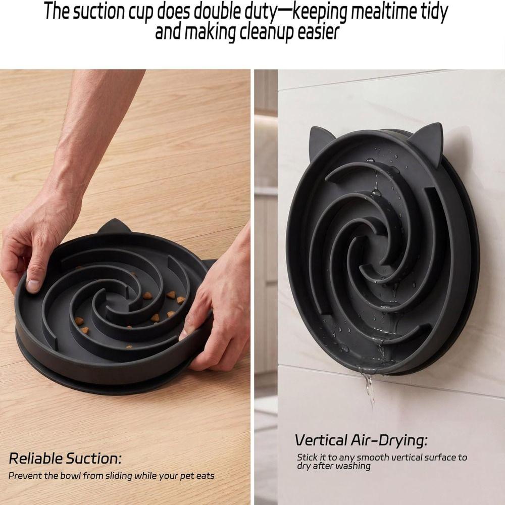 Maze Design Slow Feeder Cat Bowl with Suction Base Cat Bowls Hot Pet Bowl for Wet & Dry Food