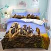 3‑Piece Shaun The Sheep Bedding Set Cartoon Sheep Group Grassland Scenery Print Duvet Cover Pillowcase Kids Bedroom Home