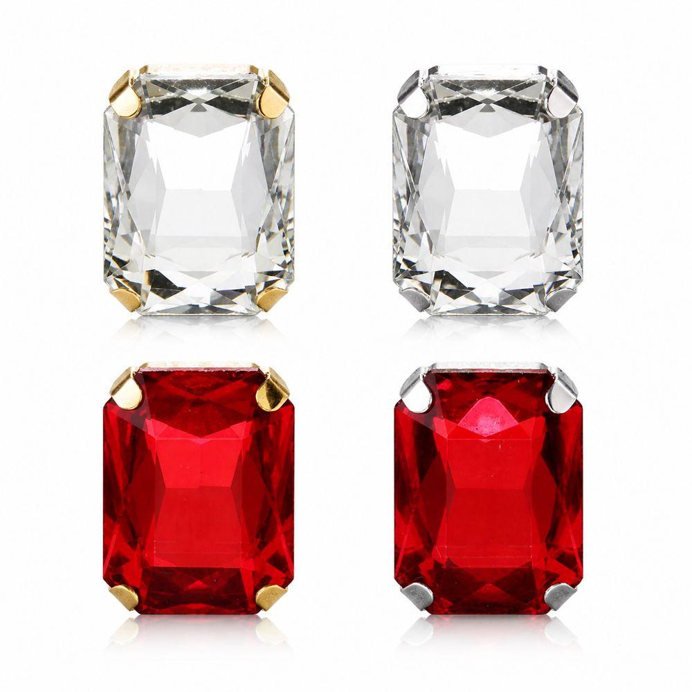 Rectangle Shape Rectangle Rhinestone Ring Adjustable Size Adjustable Crystal Ring