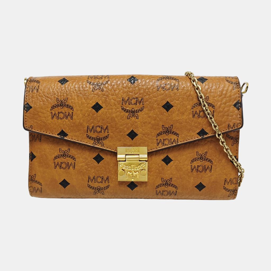 [Pre-Owned] Millie Visetos Classic Monogram Print Light Trendy Cool Girl Flap Chain Crossbody Bag Medium - Very Good #39JU0S