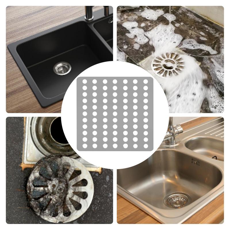 Крышка сливного отверстия из нержавеющей стали, сетчатая крышка для сливного отверстия в полу, квадратное сливное отверстие, ловушка для волос в душе, коврик для ванной комнаты, фильтр для кухонной раковины