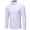Men Casual High Neck Long Sleeve T-shirt Solid Color Slim Fit Pullover Undershirt Thermal Base Shirt