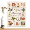 2025Bucket List Calendar,12Months Large Double Spiral Wire-Binding Wall Calendar