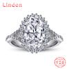 Lindon Classic 925 Sterling Silver  Zircon Ring Ladies Jewelry Wedding Promise Party Gift