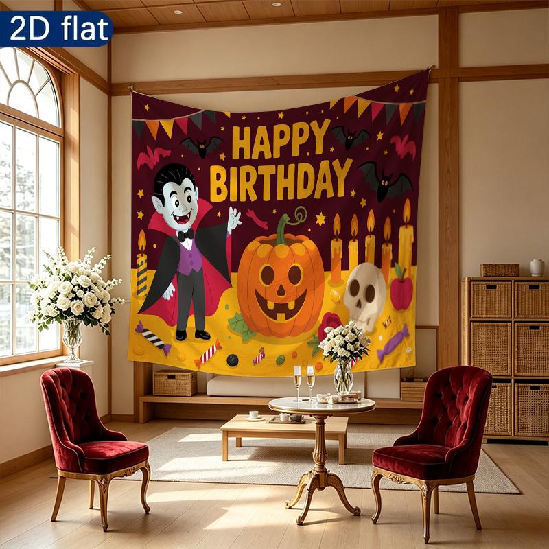 Party Backdrop Halloween Flat Pumpkin Skull Vampire Event Backdrop Decoration Party Decor