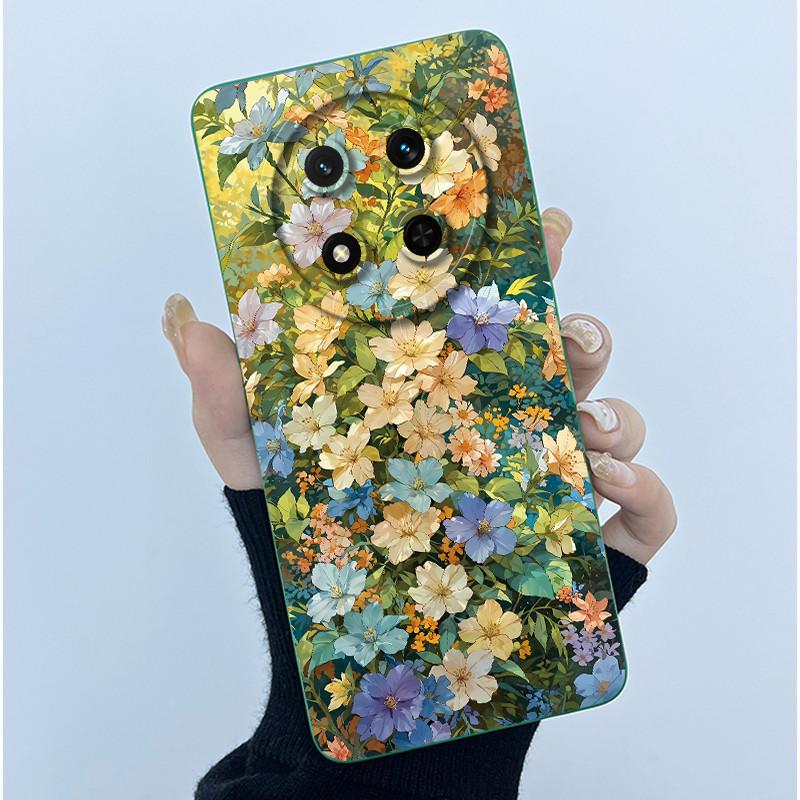 For Honor X9C 2024 Case Simplicity Flower Liquid Soft Silicone Back Cover for HonorX9c X 9C Phone Funda Magic7 Lite Bumper Shell