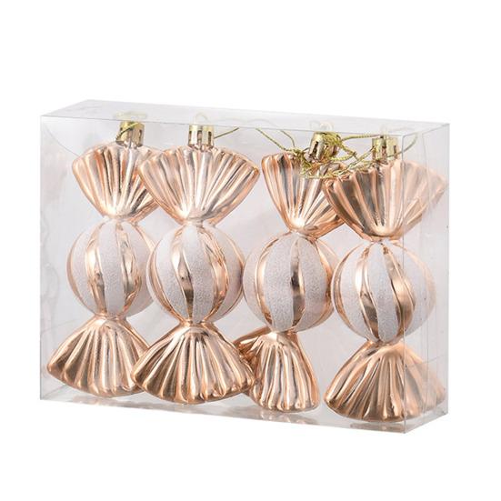 4 шт. Рождественские украшения из конфет, блестящие подвесные украшения из конфет, яркие цветные конфетные подвески для украшения рождественской елки