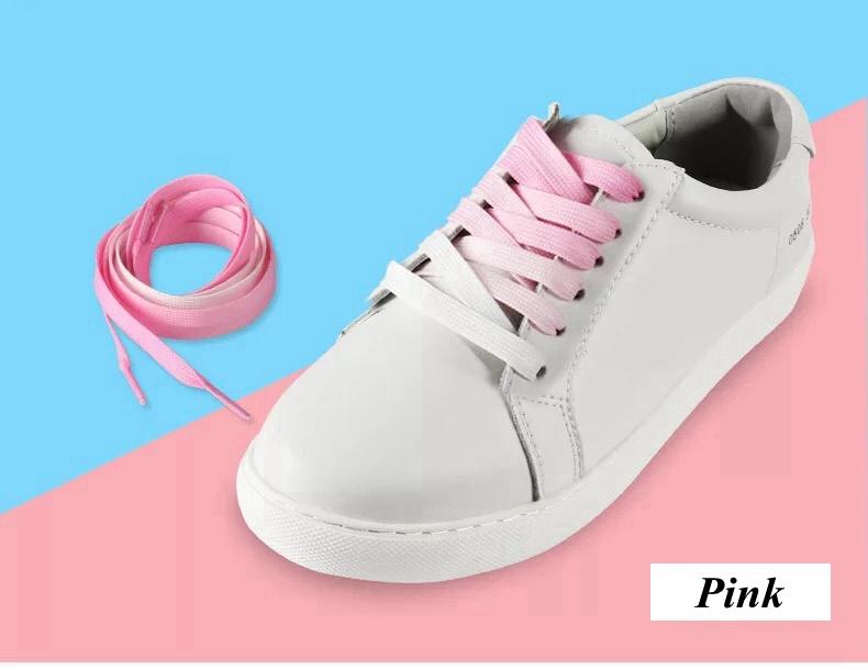 Цветные плоские шнурки Конфетный градиент Радужные шнурки Детские Взрослые Холщовые шнурки для обуви Походные ботинки Шелковые шнурки для вечеринки 1 пара