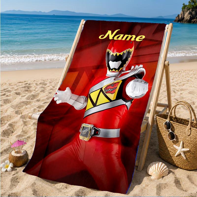 Custom Name Ranger Hero Pose Beach Towel Microfiber Beach Towel, Lightweight and Quick-Dry, for Summer Travel, Swimming Pool Gift