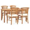 Day and Night - Day and Night Garden Dining Set 5 Pieces and Cushions Solid Teak Wood